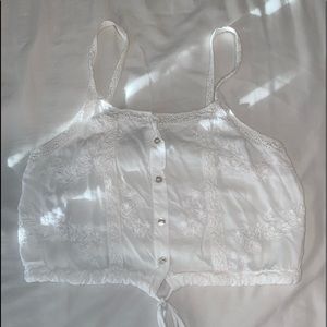 white cropped tank top